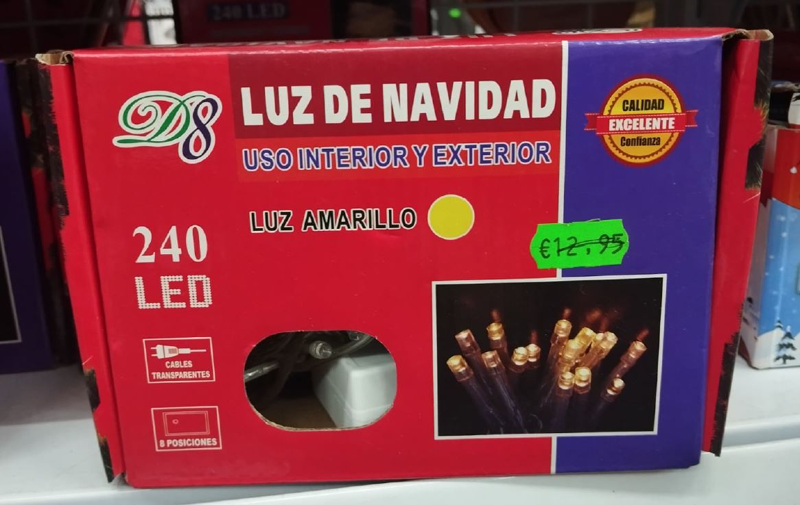 GUIRNALDA LUMINOSA DE 240 LUCES LED DE COLOR AMARILLO